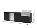 NewAge Outdoor Kitchens Stainless Steel 7-Piece Cabinet Set with 3-Drawer, Bar, Grill Cabinet, Performance Grill, Countertops, and Stainless Steel Door Fridge-73593-Garage Giant 