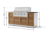 NewAge Outdoor Kitchens Outdoor Grill Island Stainless-Steel Louvered Doors 5-Piece Cabinet Set with Sink, 1 Door, Grill Cabinet, Performance Grill and Stainless Steel Countertop - (Liquid Propane) 