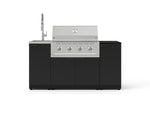 NewAge Outdoor Kitchens Outdoor Grill Island Stainless-Steel 5-Piece Cabinet Set with Sink, 1 Door, Grill Cabinet, Performance Grill and Stainless Steel Countertop - (Liquid Propane) 