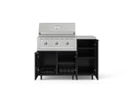 NewAge Outdoor Kitchens Outdoor Grill Island Aluminum 4-Piece Cabinet Set with Casters and 1 Door, Grill Cabinet, Performance Grill, Countertop 