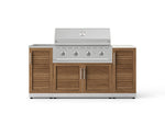NewAge Outdoor Kitchens Outdoor Grill Island Stainless-Steel Louvered Doors 5-Piece Cabinet Set with Sink, 1 Door, Grill Cabinet, Performance Grill and Stainless Steel Countertop - (Natural Gas) 