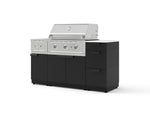 NewAge Outdoor Kitchens Outdoor Grill Island Stainless-Steel 6-Piece Cabinet Set with 3-Drawer, Grill Cabinet, Performance Grill, Side Burner and Dekton in Aeris Countertop - (Liquid Propane) | Garage Giant 