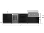 NewAge Outdoor Kitchens Aluminum 6-Piece Cabinet Set with Sink, Bar, Grill Cabinet, Performance Grill, Countertop and Glass Door Fridge-71490-Garage Giant 