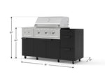 NewAge Outdoor Kitchens Outdoor Grill Island Stainless-Steel 5-Piece Cabinet Set with Casters and 3-Drawer, Grill Cabinet, Side Burner and Performance Grill - (Liquid Propane) 