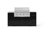 NewAge Outdoor Kitchens Outdoor Grill Island Aluminum 5-Piece Cabinet Set with Sink, 3 Drawer, Grill Cabinet, Performance Grill and Stainless Steel Countertop - (Liquid Propane) 