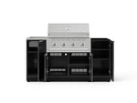 NewAge Outdoor Kitchens Outdoor Grill Island Aluminum 5-Piece Cabinet Set with Sink, 1 Door, Grill Cabinet, Performance Grill and Stainless Steel Countertop - (Natural Gas) 