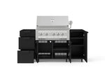 NewAge Outdoor Kitchens Outdoor Grill Island Stainless-Steel 5-Piece Cabinet Set with Casters 1 Door, 3 Drawer, Grill Cabinet and Platinum Grill - (Liquid Propane) 