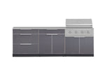 NewAge Outdoor Kitchens Aluminum 5-Piece Cabinet Set With 3 Drawer, Bar, Grill Cabinet, Performance Grill and Countertop-71037-Garage Giant 