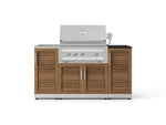 NewAge Outdoor Kitchens Outdoor Grill Island Stainless-Steel 5-Piece Cabinet Set with Sink, 1 Door, Grill Cabinet, Platinum Grill and Stainless Steel Countertop - (Natural Gas) 