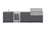 NewAge Outdoor Kitchens Aluminum 6-Piece Cabinet Set with Sink, Bar, Grill Cabinet, Performance Grill, Countertop and Fridge-66327-Garage Giant 