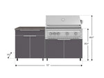 NewAge Outdoor Kitchens Aluminum 4-Piece Cabinet Set with Casters and Bar, Grill Cabinet, Platinum Grill, and Countertop-72278-Garage Giant 