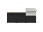 NewAge Outdoor Kitchens Stainless-Steel 5-Piece Cabinet Set with with 3-Drawer, Bar, Grill Cabinet, Platinum Grill and Countertop-73355-Garage Giant 