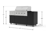 NewAge Outdoor Kitchens Outdoor Grill Island Stainless-Steel 5-Piece Cabinet Set with Casters and 1-Door, Grill Cabinet, Side Burner and Performance Grill - (Liquid Propane) 