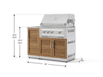 NewAge Outdoor Kitchens Outdoor Grill Island Stainless-Steel Louvered Doors 3-Piece Cabinet Set with Sink, Grill Cabinet and Platinum Grill-73977-Garage Giant 