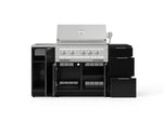 NewAge Outdoor Kitchens Outdoor Grill Island Aluminum 5-Piece Cabinet Set with Sink, 3 Drawer, Grill Cabinet, Platinum Grill and Stainless Steel Countertop - (Natural Gas) 