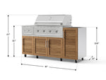 NewAge Outdoor Kitchens Outdoor Grill Island Stainless-Steel Louvered Doors 5-Piece Cabinet Set with Casters and 1-Door, Grill Cabinet, Side Burner and Performance Grill - (Liquid Propane) 