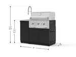 NewAge Outdoor Kitchens Outdoor Grill Island Stainless-Steel 3-Piece Cabinet Set with Sink, Grill Cabinet, and Performance Grill 