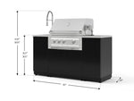 NewAge Outdoor Kitchens Outdoor Grill Island Aluminum 5-Piece Cabinet Set with Sink, 1 Door, Grill Cabinet, Platinum Grill and Stainless Steel Countertop 