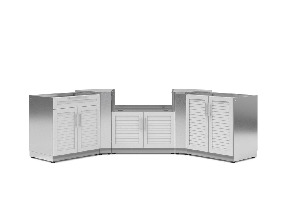 NewAge Outdoor Kitchens Stainless Steel 5-Piece Cabinet Set with 2-Door, Bar, Grill and Corner Cabinets-67674-Garage Giant