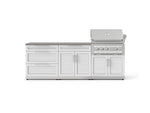 NewAge Outdoor Kitchens Stainless-Steel 5-Piece Cabinet Set with with 3-Drawer, Bar, Grill Cabinet, Platinum Grill and Countertop-73369-Garage Giant 