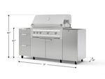 NewAge Outdoor Kitchens Outdoor Grill Island Stainless-Steel 5-Piece Cabinet Set with Casters 1 Door, 3 Drawer, Grill Cabinet and Platinum Grill - (Liquid Propane) 