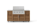 NewAge Outdoor Kitchens Outdoor Grill Island Stainless-Steel Louvered Doors 6-Piece Cabinet Set with Casters and 1 Door, Grill Cabinet, Performance Grill, Countertops-74903-Garage Giant 