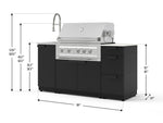 NewAge Outdoor Kitchens Outdoor Grill Island Stainless-Steel 5-Piece Cabinet Set with Sink, 3 Drawer, Grill Cabinet, Platinum Grill and Stainless Steel Countertop - (Liquid Propane) 
