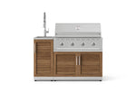 NewAge Outdoor Kitchens Outdoor Grill Island Stainless-Steel Louvered Doors 3-Piece Cabinet Set with Sink, Grill Cabinet and Performance Grill-75356-Garage Giant 