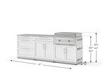 NewAge Outdoor Kitchens Stainless Steel Louvered Doors 5-Piece Cabinet Set with with 3-Drawer, Bar, Grill Cabinet, Platinum Griddle and Countertop-74955-Garage Giant 