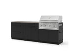 NewAge Outdoor Kitchens Stainless-Steel 5-Piece Cabinet Set with 3-Drawer, Bar, Grill Cabinet, Performance Grill and Countertop-73349-Garage Giant 