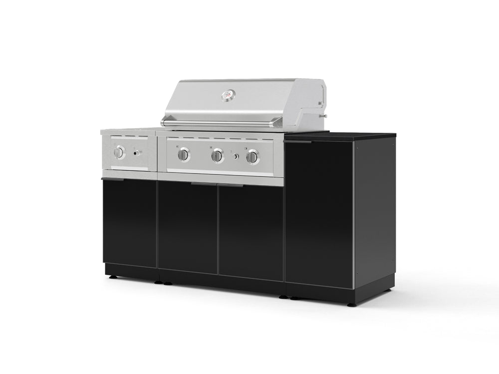 NewAge Outdoor Kitchens Outdoor Grill Island Aluminum 6-Piece Cabinet Set with 1-Door, Grill Cabinet, Performance Grill, Side Burner and Countertop - (Natural Gas) | Garage Giant