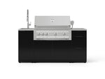 NewAge Outdoor Kitchens Outdoor Grill Island Aluminum 5-Piece Cabinet Set with Sink, 3 Drawer, Grill Cabinet, Platinum Grill and Stainless Steel Countertop 