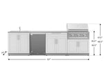NewAge Outdoor Kitchens Stainless Steel 6-Piece Cabinet Set with Sink, Bar, Grill Cabinet, Performance Grill, Countertop and Stainless Steel Door Fridge-71506-Garage Giant 