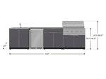 NewAge Outdoor Kitchens Aluminum 6-Piece Cabinet Set with Sink, Bar, Grill Cabinet, Performance Grill, Countertop and Fridge-72043-Garage Giant 