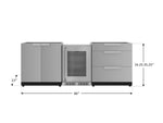 NewAge Outdoor Kitchens Stainless Steel 3-Piece Cabinet Set with 3-Drawer, 2-Door Cabinet and Fridge-67583-Garage Giant 