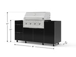 NewAge Outdoor Kitchens Outdoor Grill Island Aluminum 5-Piece Cabinet Set with Casters 1 Door, 3 Drawer, Grill Cabinet and Performance Grill - (Liquid Propane) 