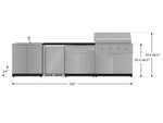 NewAge Outdoor Kitchens Stainless Steel 6-Piece Cabinet Set with Sink, Bar, Grill Cabinet, Performance Grill, Countertop and Fridge-71996-Garage Giant 