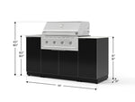 NewAge Outdoor Kitchens Outdoor Grill Island Aluminum 5-Piece Cabinet Set with Sink, 1 Door, Grill Cabinet, Performance Grill and Stainless Steel Countertop - (Liquid Propane) 