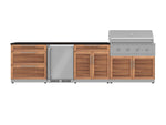 NewAge Outdoor Kitchens Stainless Steel 7-Piece Cabinet Set with 3-Drawer, Bar, Grill Cabinet, Performance Grill, Countertop, and Fridge-71879-Garage Giant 