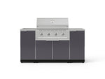 NewAge Outdoor Kitchens Outdoor Grill Island Aluminum 5-Piece Cabinet Set with Sink, 1 Door, Grill Cabinet, Performance Grill and Stainless Steel Countertop-74639-Garage Giant 