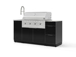 NewAge Outdoor Kitchens Outdoor Grill Island Aluminum 5-Piece Cabinet Set with Sink, 3 Drawer, Grill Cabinet, Performance Grill and Stainless Steel Countertop - (Natural Gas) | Garage Giant 