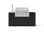 NewAge Outdoor Kitchens Outdoor Grill Island Stainless-Steel 5-Piece Cabinet Set with Sink, 1 Door, Grill Cabinet, Performance Grill and Stainless Steel Countertop - (Natural Gas) 