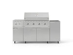 NewAge Outdoor Kitchens Outdoor Grill Island Stainless-Steel 5-Piece Cabinet Set with Casters and 1-Door, Grill Cabinet, Side Burner and Performance Grill - (Liquid Propane) 