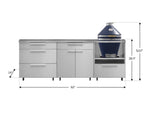 NewAge Outdoor Kitchens Stainless Steel 5-Piece Cabinet Set With Casters and 3 Drawer, Bar, Kamado, Kamado Cabinet, Countertop-72687-Garage Giant 