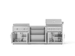 NewAge Outdoor Kitchens Stainless-Steel Louvered Doors 6-Piece Cabinet Set with Base, Grill Cabinet, Platinum Griddle and Countertop-74989-Garage Giant 