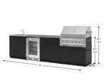 NewAge Outdoor Kitchens Stainless Steel 6-Piece Cabinet Set with Sink, Bar, Grill Cabinet, Platinum Grill, Countertop and Glass Door Fridge-73828-Garage Giant 