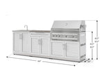 NewAge Outdoor Kitchens Stainless-Steel 5-Piece Cabinet Set with Bar, Sink, Grill Cabinet, Platinum Grill, and Countertop-73440-Garage Giant 