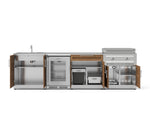 NewAge Outdoor Kitchens Stainless Stee Louvered Door 6-Piece Cabinet Set with Sink, Bar, Grill Cabinet, Platinum Griddle, Countertop and Glass Door Fridge-75121-Garage Giant 