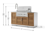 NewAge Outdoor Kitchens Outdoor Grill Island Stainless-Steel 5-Piece Cabinet Set with Sink, 1 Door, Grill Cabinet, Platinum Grill and Stainless Steel Countertop - (Liquid Propane) 
