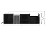 NewAge Outdoor Kitchens Aluminum 4-Piece Cabinet Set with Sink, Bar, Grill Cabinet and Stainless Steel Door Fridge-71473-Garage Giant 